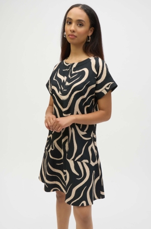 Joseph Ribkoff női ruha, japánujjú, zsebes, cipzáros nyakú,