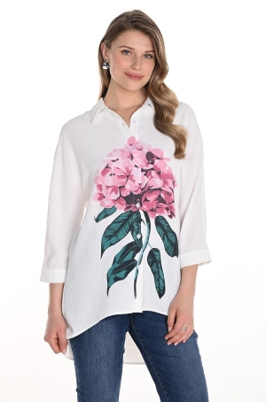 Frank Lymann női ing hosszított ,3/4-es ujjú,virágmintás