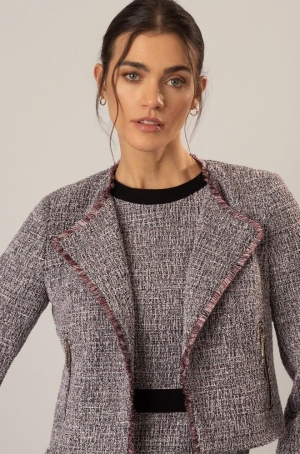 Apart női kabátka, chanel, rojtos, cipzáros zseb