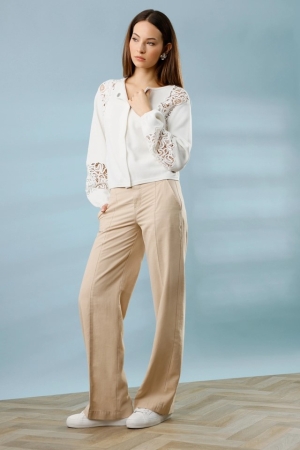 Monari női nadrág svédzsebes,egyenes,megkötős derekú