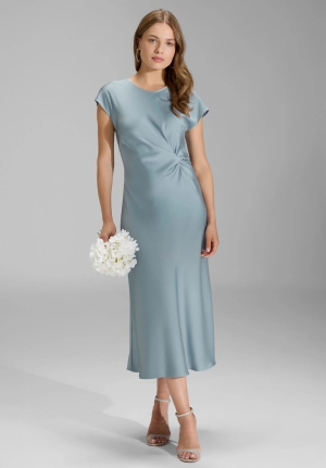 Swing női ruha, ujjatlan, hosszú, elöl csavart