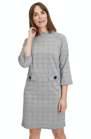 Betty Barclay női ruha, tubusnyakú, egyenes, zsebpatnis