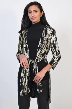 Frank Lyman női kabátka, hosszított, gomb nélküli, oldalt hasított