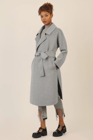 Apart női kabát béleletlen,megkötős,kétoldalt sliccelt