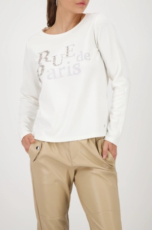 Monari női felső, hosszúujjú, kereknyakú, elöl köves