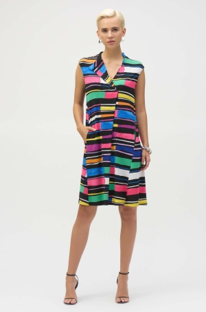 Joseph Ribkoff női ruha, A-vonalú, hátul holos, ingruha gomb nélkül