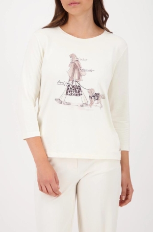 Monari női felső, 3/4-es ujjú, kereknyakú, kutyás