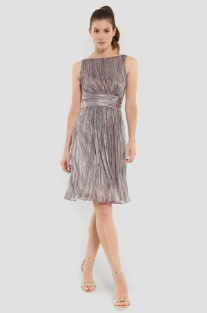 Swing női ruha rövid,derékban húzott,lurex szállal átszőtt