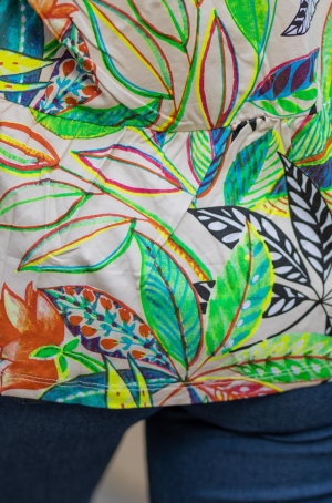 Léo & Ugó női felső rövidujjú, hátul fodor az alján