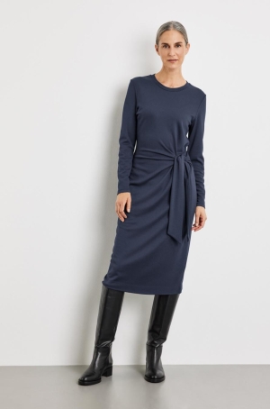 Gerry Weber női ruha, hosszúujjú, pamut, maxi, oldalt megkötős