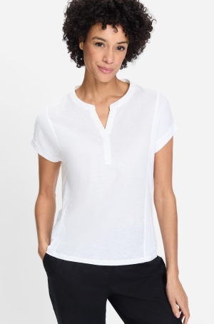 Olsen női blúz, japánujjú, kerek-spicces nyakú, len