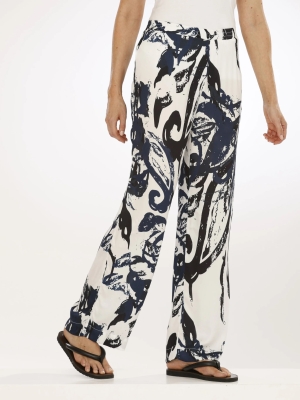 golléhaug női nadrág, gumis derekú, egyenes