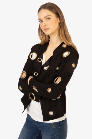 Apart női kabátka, ringlivel díszített, velúr