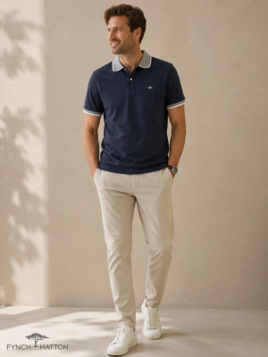 Fynch Hatton férfi ingpulóver,rövidujjú