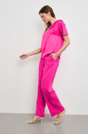 Gerry Weber női felső, T-ujjú, elején szatén, rakott kereknyakú