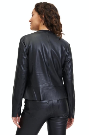 Betty Barclay kabátka, textilbőr, nyitott szélekkel