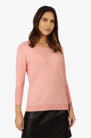 Apart női pulóver, 3/4-es ujjú, kereknyakú