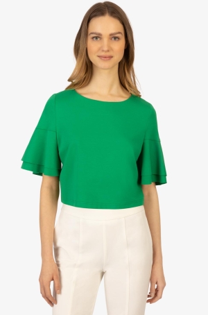 Apart női felső, rövid, pamut, lepkeujjú