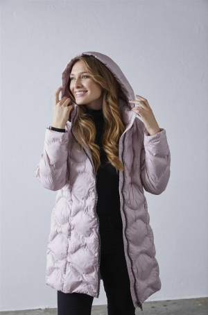 Cero & Etage női kabát, tollkeverék, kapucnis, steppelt