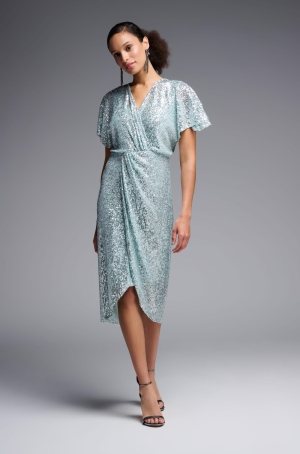 Joseph Ribkoff női ruha elején átlapolt,csupaflitter