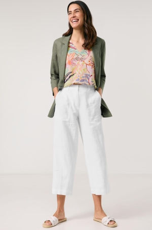 Gerry Weber női nadrág, len, capry, egyenes, zsebes