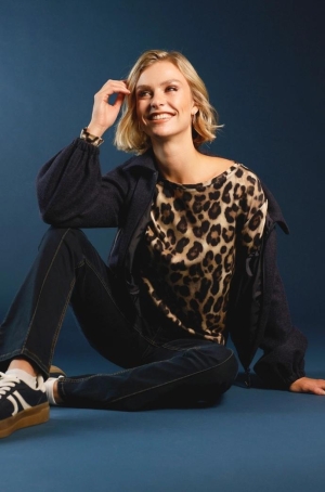 Monari női felső, kereknyakú, hosszúujjú