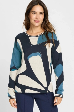 Olsen női pulóver kereknyakú,strasszos