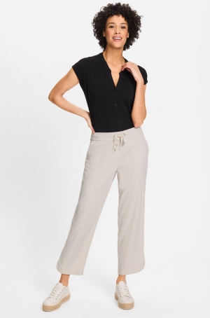 Olsen női nadrág, len, svédzsebes, gumisderekú, megkötős