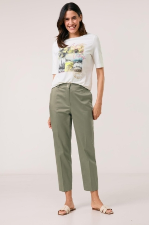 Gerry Weber női nadrág, svédzsebes, szárán hátul hasított, vékony pamut szatén