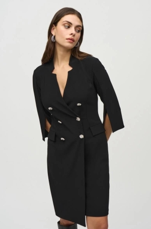 Joseph Ribkoff női ruha, dupla díszgombos, állógalléros, hosszúujjú