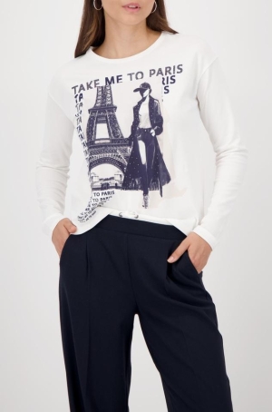 Monari női felső, Eiffel-torony, hosszúujjú, kereknyakú