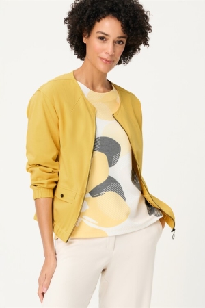 Olsen női kabátka cipzáros,gallér nélküli,gumis ujjú-aljú