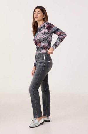 Gerry Weber női nadrág, farmer, hosszú, ezüstcsíkkal díszített