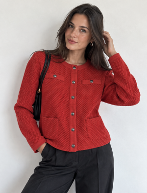 Dolcezza női kabátka, chanel, steppelt hatású, patentos