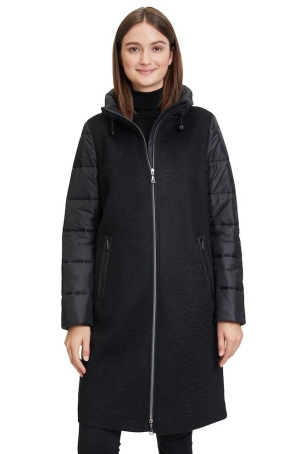 Gil Bret női kabát, 7/8-os, mohair, steppelt, elöl szövetbetétes