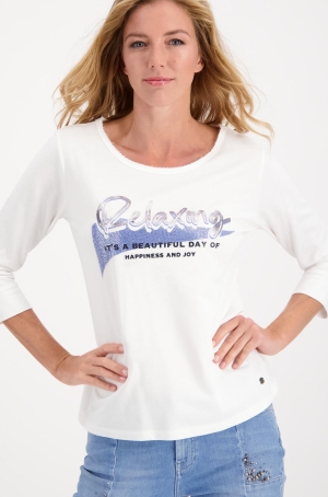 Monari női felső 3/4-es ujjú,elején strasszos felirat